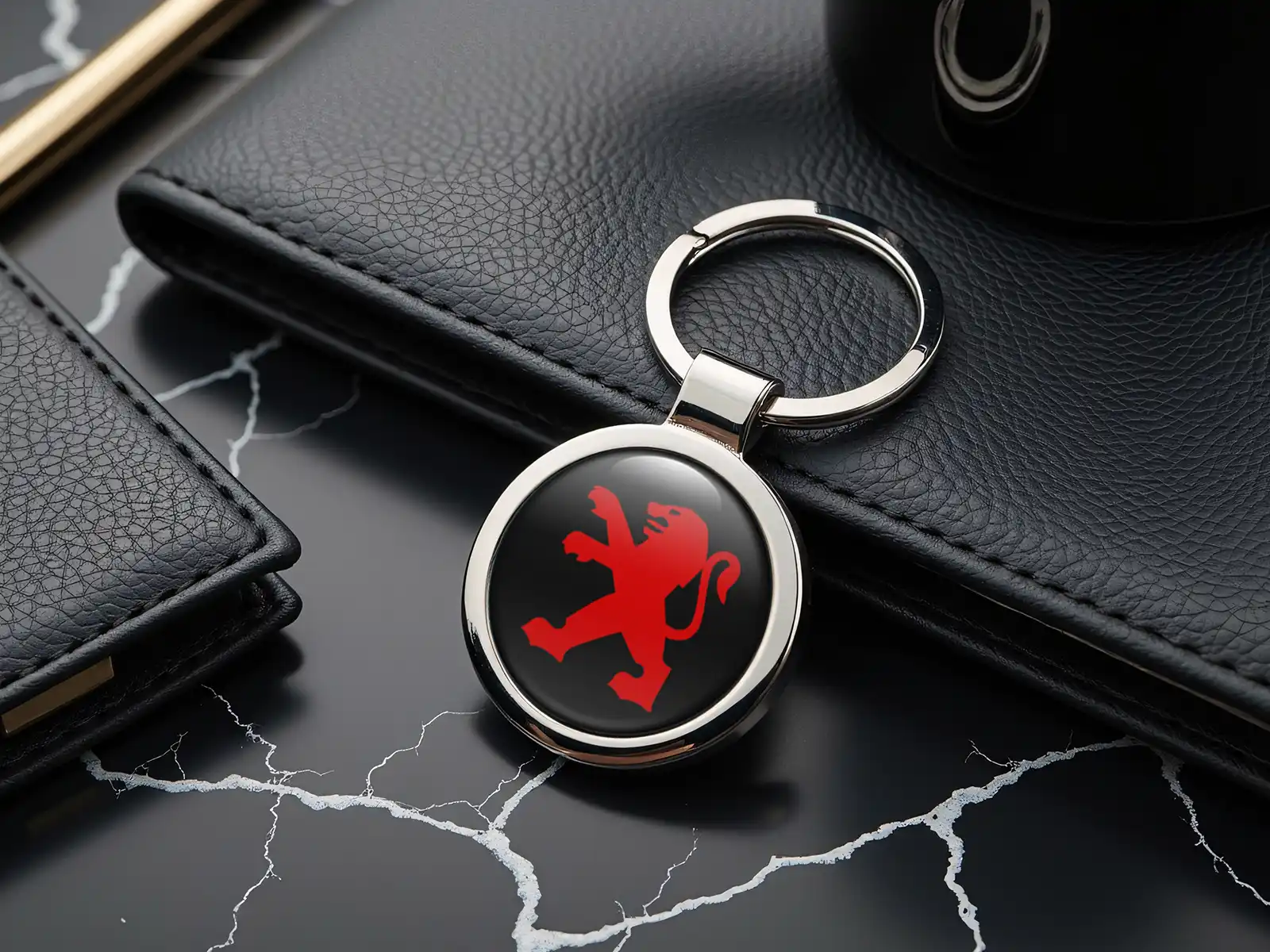 Peugeot Portachiavi Personalizzato Stile con Foto Bombata